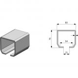 Profil - C szelvény, 75x80x5 mm, hossz.: 6 fm