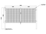 ST Strend Pro METALTEC DUO Kétszárnyú kerti kapu ANTRACIT 3580x1450mm, osztás: 50x100mm  432270