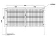 ST Strend Pro METALTEC DUO Kétszárnyú kerti kapu ANTRACIT 3580x1450mm, osztás: 50x100mm  432270