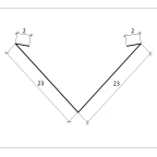 Csatorna szegély horganyzott hajlat lemez 50 cm-es 2 fm-es