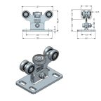 Úszókapu  G48_5_O görgő 5db fém görgővel fúrható talppal