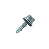 Lemezcsavar  hatlap önf.  fémmenetű + gumis alátét 4,8x19mm horganyzott