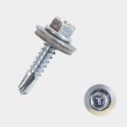 Lemezcsavar  hatlap önf.  fémmenetű + gumis alátét 4,8x19mm horganyzott