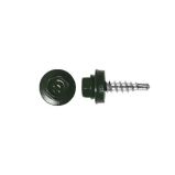 Lemezcsavar hatlap önf. fűzőcsavar + gumis alátét 4,8x19 mm RAL6020 Zöld