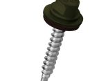 Lemezcsavar hatlap önf. famenetű + gumis alátét 4,8x35mm RAL6020 Zöld