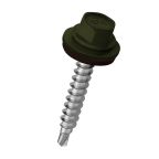 Lemezcsavar  hatlap önf.  famenetű + gumis alátét 4,8x35mm RAL6020 Zöld