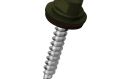 Lemezcsavar  hatlap önf.  famenetű + gumis alátét 4,8x35mm RAL6020 Zöld