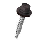 Lemezcsavar  hatlap önf.  famenetű + gumis alátét 4,8x35mm RAL7024 Grafitszürke
