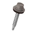 Lemezcsavar hatlap önf. famenetű + gumis alátét 4,8x35mm RAL9007 Sötétszürke