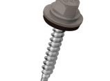 Lemezcsavar hatlap önf. famenetű + gumis alátét 4,8x35mm RAL9007 Sötétszürke