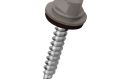 Lemezcsavar  hatlap önf.  famenetű + gumis alátét 4,8x35mm RAL9007 Sötétszürke
