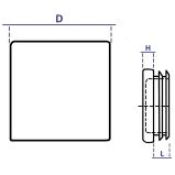 Műanyag dugó lamellás  60x60 mm fekete