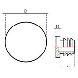 Műanyag dugó lamellás  1” -35mm  fekete (vékony falhoz)